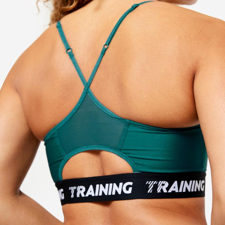 Produktbild Decathlon Sport-BH Bustier Damen schmale überkreuzte Träger - türkis (M)