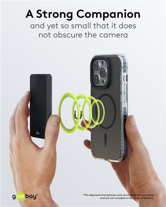 Actual product image Goobay Magnetic wireless powerbank 5,000 mAh (5000 mAh, 15 W)