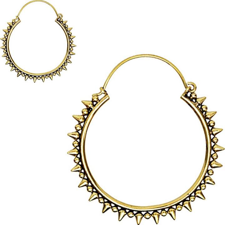 Actual product image Star Piercing Earring gold plated cones and balls (Brass)