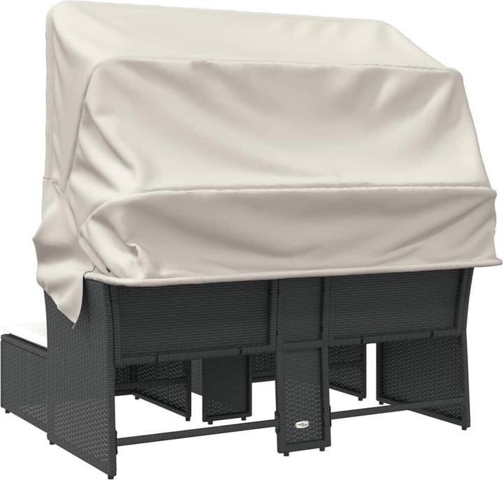 Produktbild VidaXL Gartensofa 2-Sitzer mit Dach und Hockern