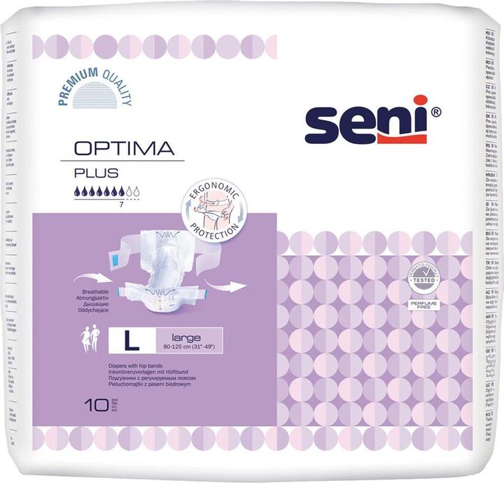 Immagine prodotto Seni Optima Plus pads con cintura traspirante circonferenza dell'anca 80-125cm 7 gocce (10 x, Grande)