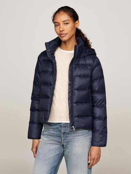 Tommy Hilfiger Waterafstotend Donsjack - Dames - Donkerblauw - Maat L (L)