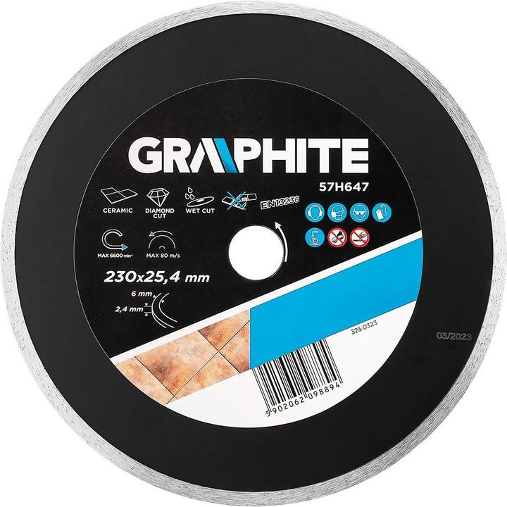 Actual product image Graphite Diamond saw blade 230 x 25.4 mm solid for 59G891