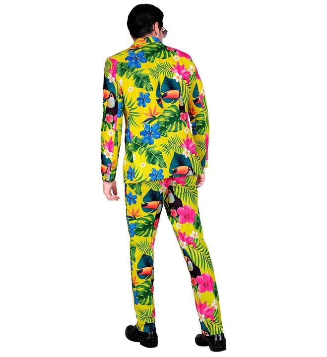Actual product image Widmann Party fashion suit with neon tropical pattern jacket & trousers (M)