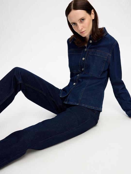 Produktbild Selected Femme Dunkelblaue Straight Fit Jeans (W30/L32)