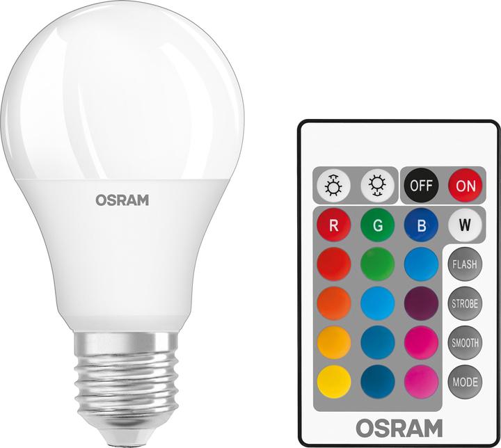Osram Led Retrofit Rgbw Lamps With Remote Control (E27, 60 W, 806 lm, 1 x, G)