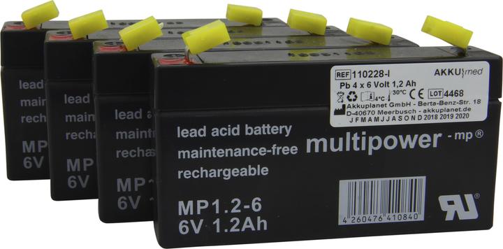 Produktbild XCell Blei Akkueinsatz passend für Stiegelmeyer Vitano, Sicuro Plus - AG 300 (4 Stk., 1200 mAh)