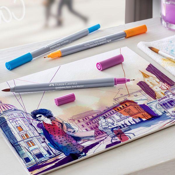 Actual product image Faber-Castell Goldfaber Aqua Dual Marker Fantasy 6x (Multicoloured, 6 x)