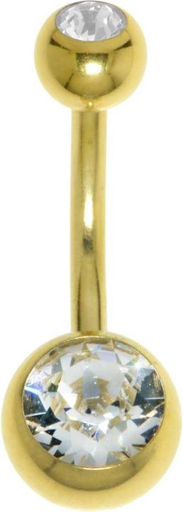 Immagine prodotto Bijouteria Piercing ventre (Acciaio chirurgico 316L, Rivestimento in PVD (colore oro), Cristallo premium)