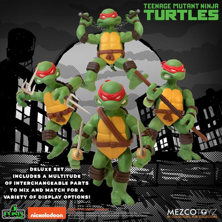 Immagine prodotto Mezco Toys Teenage Mutant Ninja Turtles Action Figures Teenage Mutant Ninja Turtles Deluxe Set 8 cm