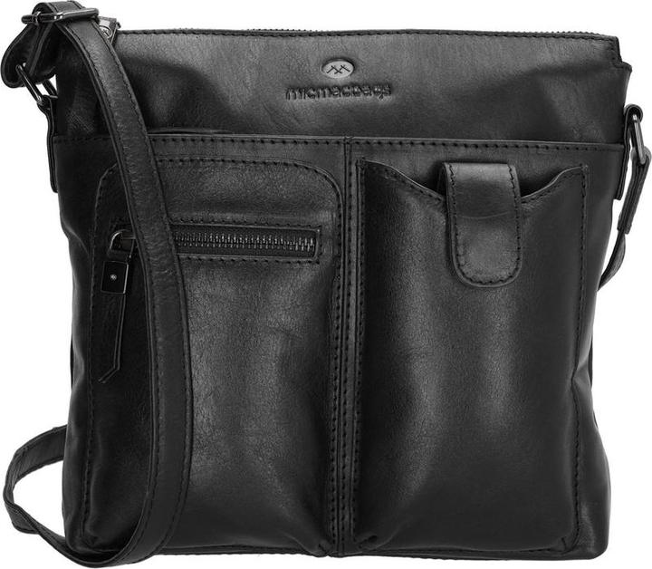 Image du produit Micmacbags Hide & Stitches Porto Crossbody -Umhängetasche - Handige Biegel - Schwarz - 100% Leder