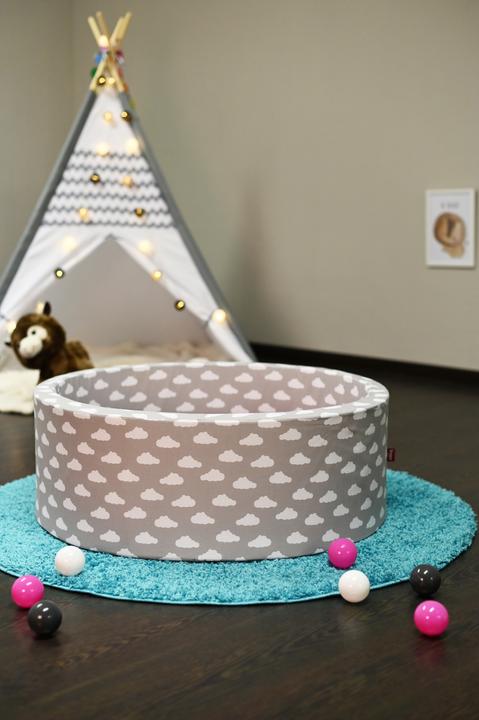 Actual product image Knorrtoys Ball pool soft - "Grey white clouds" - 300 balls cream/grey/rose