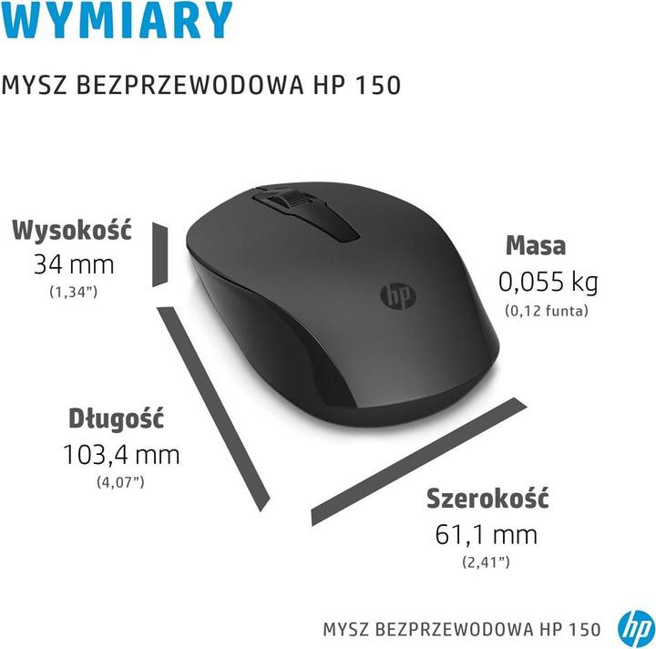Immagine prodotto HP 150 Mouse senza fili (Senza fili)