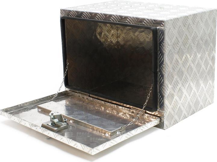 Produktbild Wiltec Alu Unterbaubox 61,5x40x45cm 7kg Pkw Anhänger Lkw Nutzfahrzeuge Staubox (61.5 x 40 x 45 cm, 110.25 l)