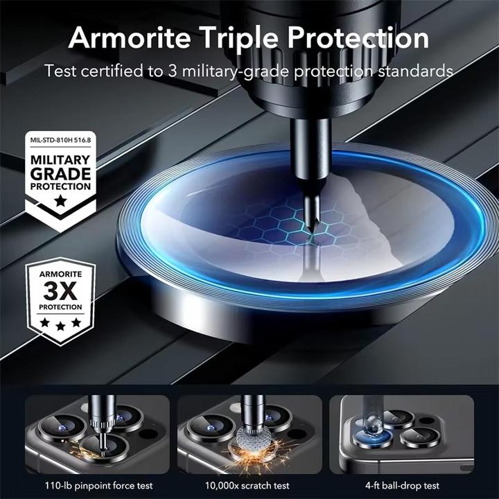 Actual product image Mx. Moox iPhone 15 Pro / 15 Pro Max - Tempered Glass / Panzerglas Rückkamera - schwarz einzeln (1 Piece, Apple iPhone 15 Pro Max, Apple iPhone 15 Pro)