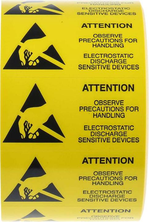 Actual product image Rs Pro Paper label/symbol "ATTENTION",25x45mm