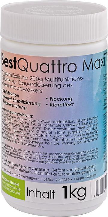 Valeurs nutritives et ingrédients Bestpool Tablettes de chlore MAXI Tabs (1000 g, 1000 ml)