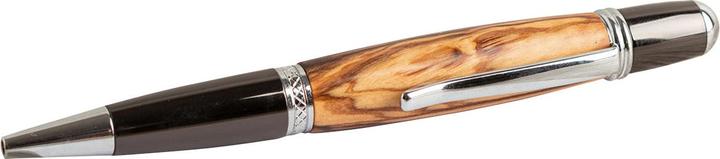 Immagine prodotto Natura Punto Penna a sfera in legno Olive con dettagli in metallo (Nero, Marrone, Argento)