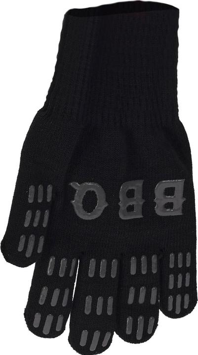 Grillhandschuh schwarz (30% Baumwolle, 70% Polyester, Silikonbeschichtung)