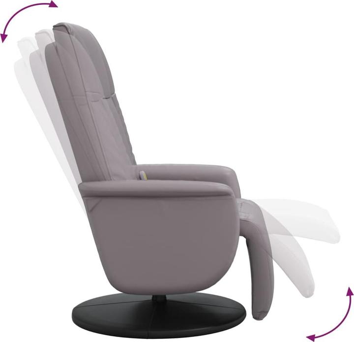 Actual product image VidaXL Massage chair with footrest grey imitation leather, colour