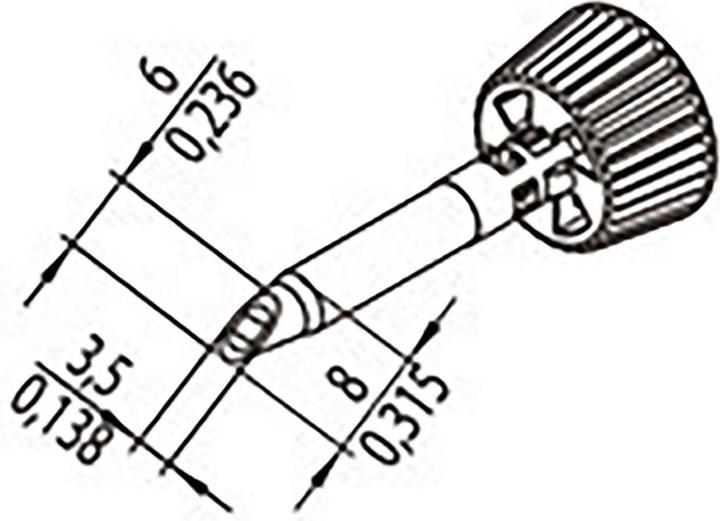 Actual product image 0142WDLF35/SB Soldering tip Tip size 3.50 mm Contents 1 pc. (Spare)
