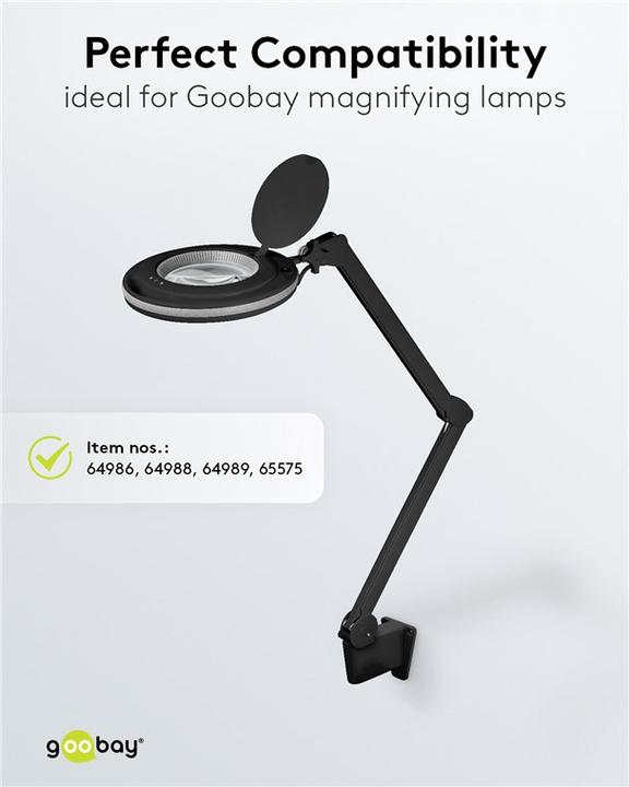 Actual product image Goobay Wall bracket for magnifying lamps with articulated arm, black