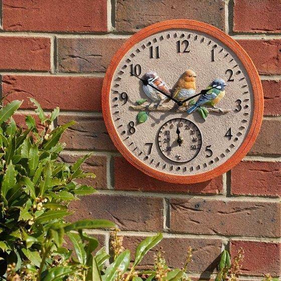 Actual product image Garden Mile Gartenuhr mit Thermometer (30.50 cm)
