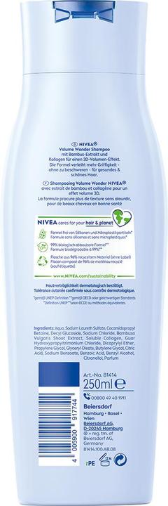 Produktbild NIVEA Volume Wonder Shampoo Trio (750 ml, Flüssiges Shampoo)