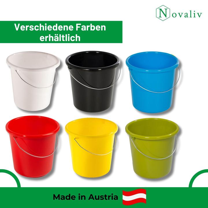 Immagine prodotto Novaliv 2 Stück Eimer 10L Weiss mit Masseinteilung - Putzeimer 10 Liter? 28,5 cm Praktischer Allround (2 pz.)