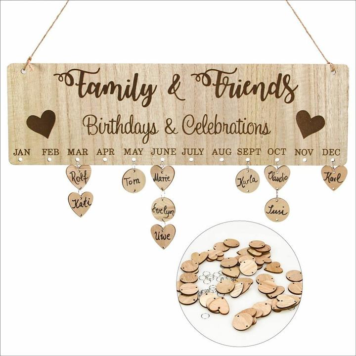 Image du produit Safe Calendrier d'anniversaire en bois,40 x 30 cm