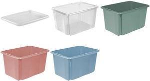 Actual product image keeeper Storage box ""emil"", 45 litres, nordic-blue Swivel/stacking box, with recessed handles, material: (45 l)