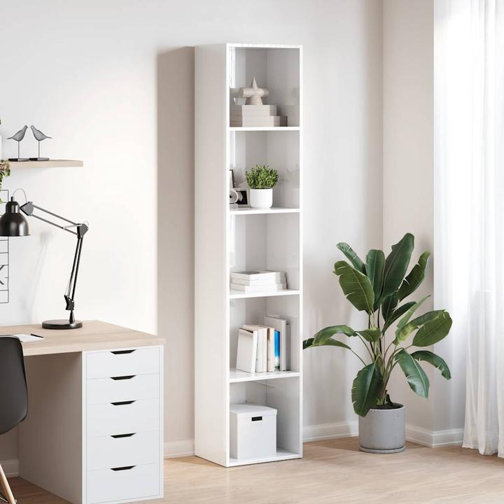 Produktbild VidaXL Bücherregal Hochglanz-Weiss 40x30x189 cm Holzwerkstoff (40 x 30 x 189 cm)