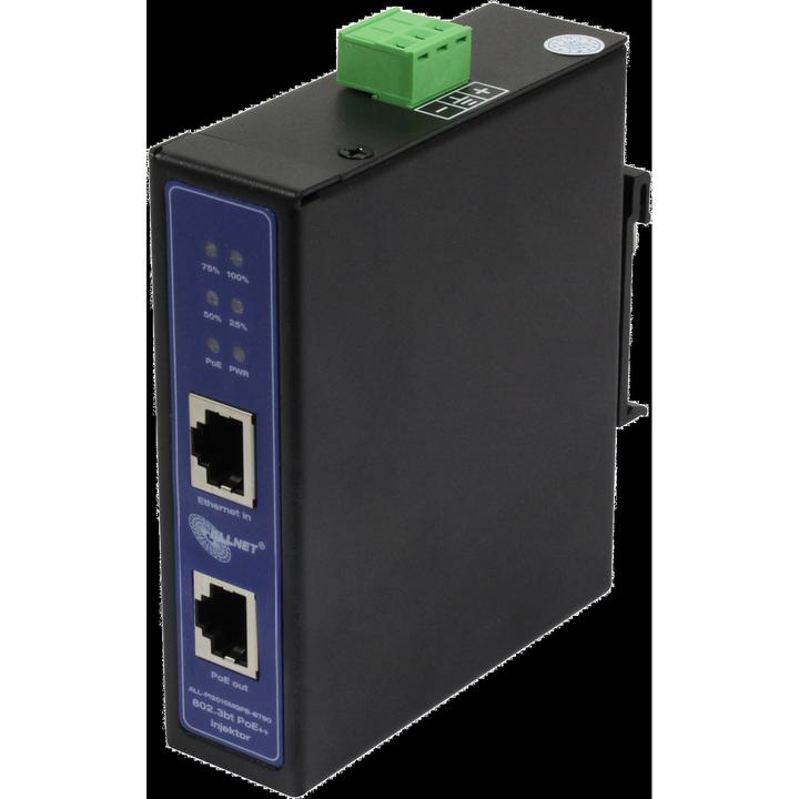 Actual product image Allnet PoE Injector Industrial MultiGigabit - PoE BT with Power Booster (15.4W/30W/90W) - DIN - ALLN (802.3af (PoE), 802.3bt (PoE++), 802.3at (PoE+), 90 W)
