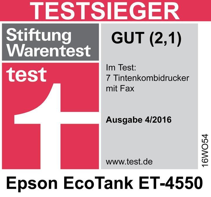 Actual product image Epson ET-4550 EcoTank (Ink tank, Colour)