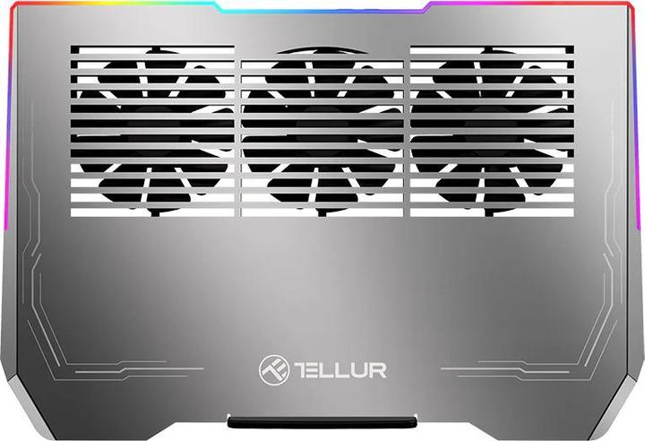 Produktbild Tellur Cooler laptop Shade 17, 3 fans, RGB LED, USB, USB-C, Aluminum grey
