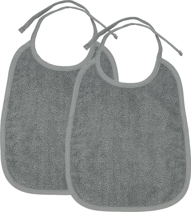 Meyco Bib 2-pack basic terry towelling grey