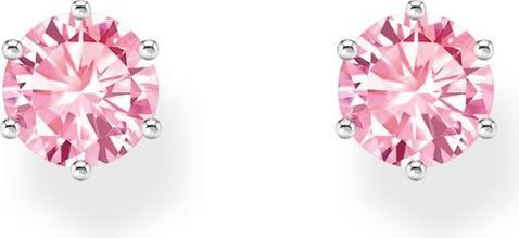 Produktbild Thomas Sabo Ohrstecker mit pinkfarbenem Stein im Brillantschliff (925 Sterling Silber)