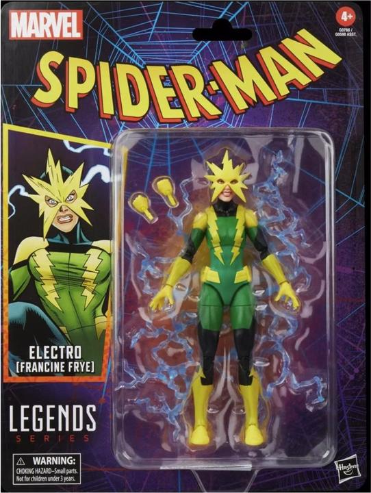 Actual product image Hasbro Spider-Man Marvel Legends Retro Actionfigur Electro (Francine Frye) 15 cm