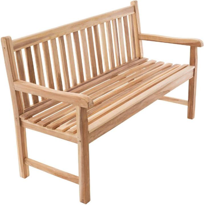 Actual product image VCM 3-Sitzer Gartenbank Parkbank hochwertig massiv Teak Holz natur 150 cm