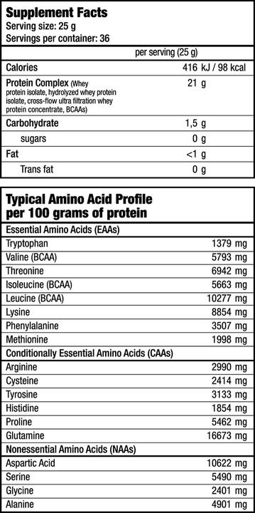 Valori nutrizionali e ingredienti Biotech USA Iso Whey Zero (Fragola, 1 pz., 500 g)