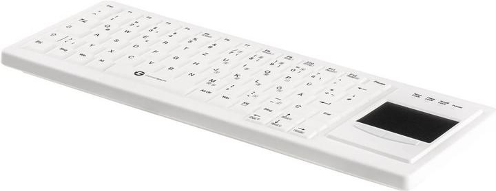 Produktbild Gett Cleantype Xtra Touch Protect Silikontastatur mit Touchpad IP68 desinfizierbar USB Farbe weiss L (DE, Kabelgebunden)