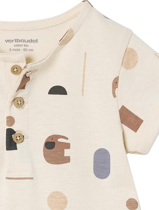 Image du produit Vertbaudet Bio-Kollektion: Gemusterter Baby Kurzoverall (104)