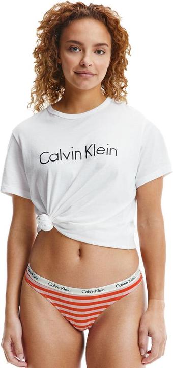 Produktbild Calvin Klein Damen Thong Tanga, Rainer Stripe Pink Shell, 32 (XS)
