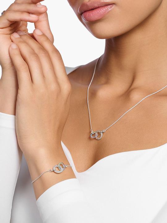 Produktbild Thomas Sabo Armband Together mit Zwei Ringen Bunten Steinen Silber Geschwärzt (19 cm, 925er Silber)