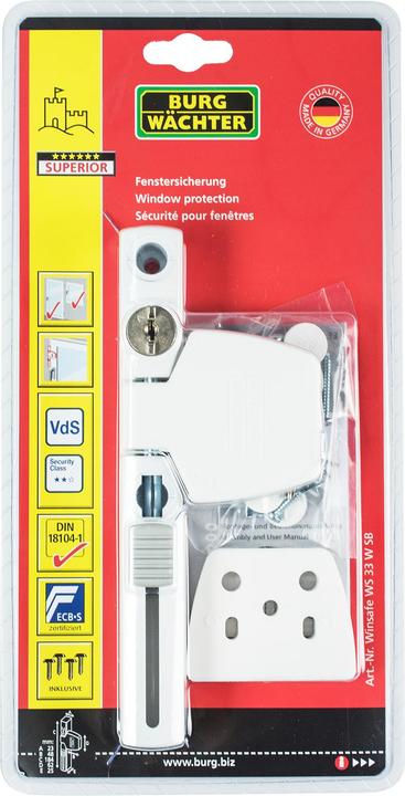 Image du produit Burg Wächter Sécurité pour fenêtres Winsafe WS 33 W SB