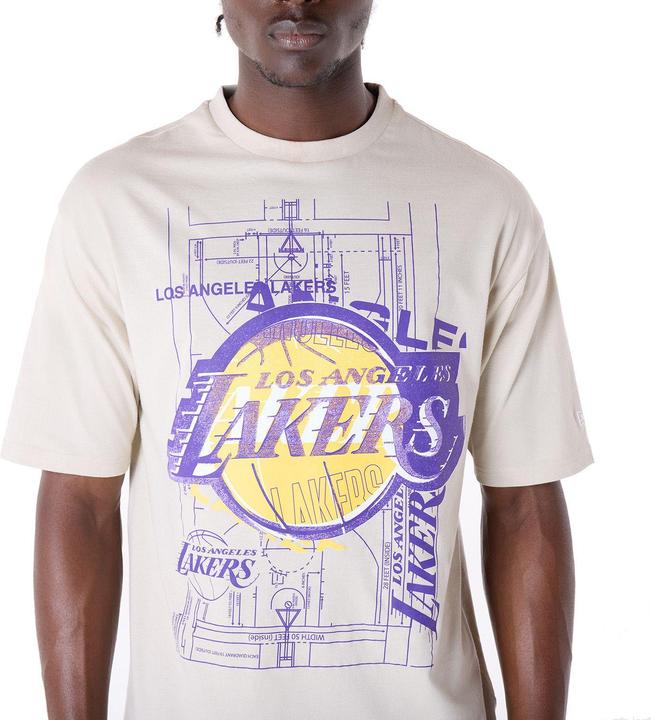 Produktbild New Era NBA Shirt - GRAPHIC Los Angeles Lakers stone - XXL (XXL)