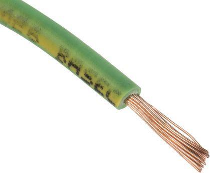 Actual product image Rs Pro 2491B 1.5mm green/yellow LSHF wire (100 m)