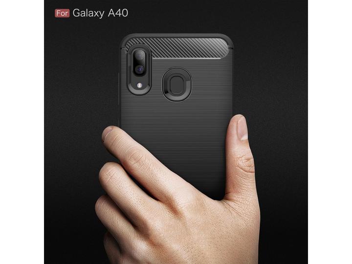 Actual product image Screenguard Samsung Galaxy A40 Cover Carbon Brushed Soft TPU (Samsung Galaxy A40)