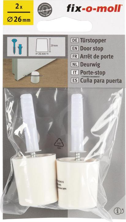 Actual product image Fix-o-moll Türstopper mit Schraube und Dübel Ø 26 mm 2 x (2 Piece)
