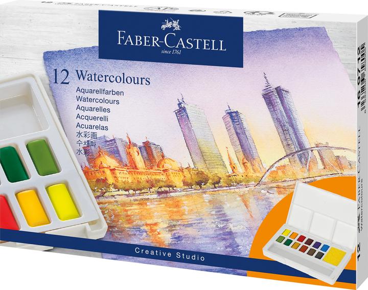 Actual product image Faber-Castell Demi godets Aquarelle boîte x12 (Multicoloured, 144 ml)